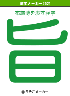 布施博の2021年の漢字メーカー結果
