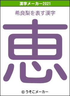 希良梨の2021年の漢字メーカー結果