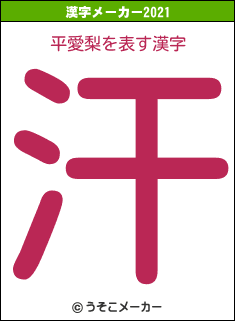平愛梨の2021年の漢字メーカー結果
