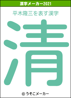 平木隆三の2021年の漢字メーカー結果