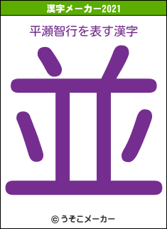 平瀬智行の2021年の漢字メーカー結果