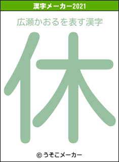 広瀬かおるの2021年の漢字メーカー結果