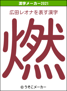 広田レオナの2021年の漢字メーカー結果