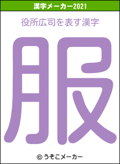 役所広司の2021年の漢字メーカー結果