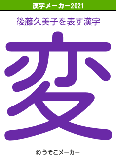 後藤久美子の2021年の漢字メーカー結果
