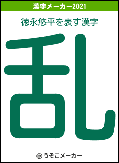 徳永悠平の2021年の漢字メーカー結果