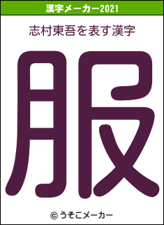 志村東吾の2021年の漢字メーカー結果
