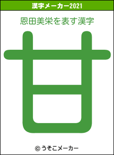 恩田美栄の2021年の漢字メーカー結果