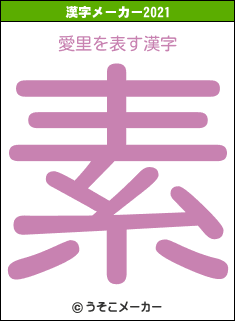愛里の2021年の漢字メーカー結果