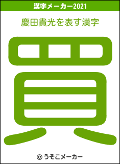 慶田貴光の2021年の漢字メーカー結果