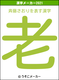 斉藤さおりの2021年の漢字メーカー結果