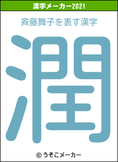 斉藤舞子の2021年の漢字メーカー結果
