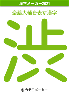 斎藤大輔の2021年の漢字メーカー結果
