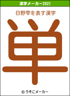 日野雫の2021年の漢字メーカー結果