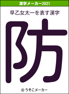 早乙女太一の2021年の漢字メーカー結果