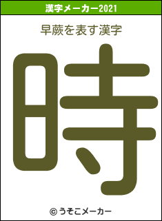 早蕨の2021年の漢字メーカー結果