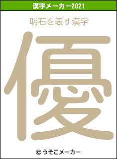 明石の2021年の漢字メーカー結果