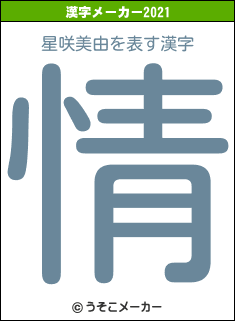 星咲美由の2021年の漢字メーカー結果