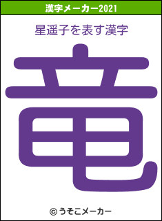 星遥子の2021年の漢字メーカー結果