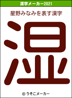 星野みなみの2021年の漢字メーカー結果
