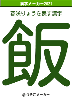 春咲りょうの2021年の漢字メーカー結果