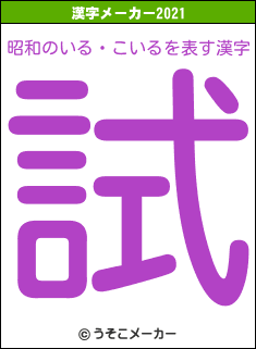 昭和のいる・こいるの2021年の漢字メーカー結果