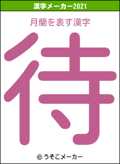 月蘭の2021年の漢字メーカー結果