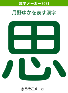 月野ゆかの2021年の漢字メーカー結果
