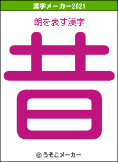 朗の2021年の漢字メーカー結果