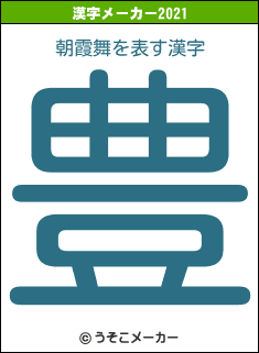 朝霞舞の2021年の漢字メーカー結果