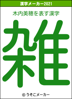 木内美穂の2021年の漢字メーカー結果