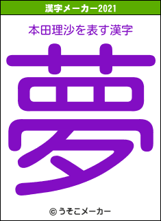 本田理沙の2021年の漢字メーカー結果