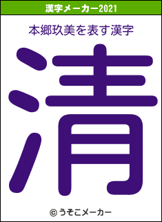 本郷玖美の2021年の漢字メーカー結果