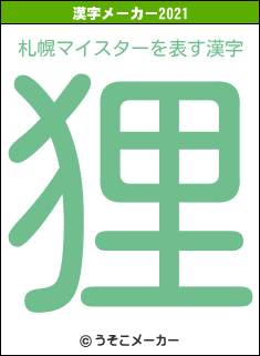 札幌マイスターの2021年の漢字メーカー結果