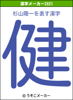杉山隆一の2021年の漢字メーカー結果