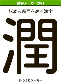 杉本友莉亜の2021年の漢字メーカー結果