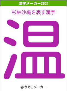 杉林沙織の2021年の漢字メーカー結果