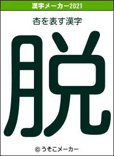 杏の2021年の漢字メーカー結果