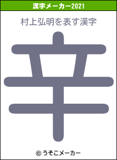 村上弘明の2021年の漢字メーカー結果