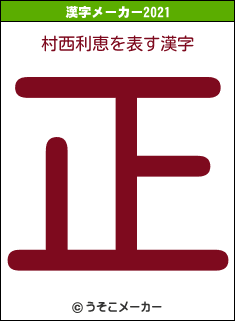 村西利恵の2021年の漢字メーカー結果
