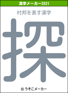 村邦の2021年の漢字メーカー結果