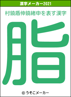 村鐃盾伸鐃緒申の2021年の漢字メーカー結果