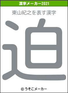 東山紀之の2021年の漢字メーカー結果
