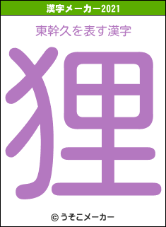 東幹久の2021年の漢字メーカー結果