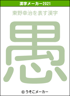 東野幸治の2021年の漢字メーカー結果
