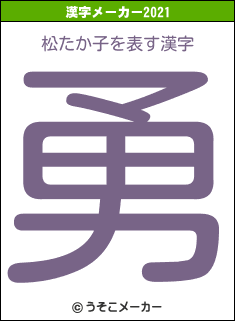 松たか子の2021年の漢字メーカー結果