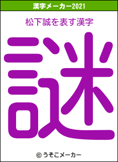 松下誠の2021年の漢字メーカー結果