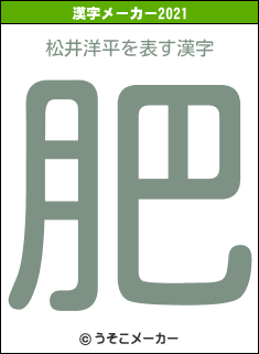 松井洋平の2021年の漢字メーカー結果