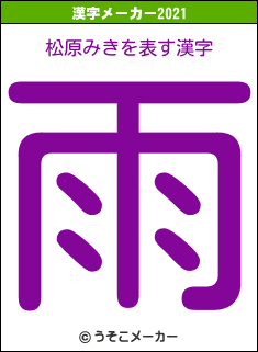 松原みきの2021年の漢字メーカー結果