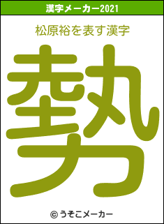 松原裕の2021年の漢字メーカー結果